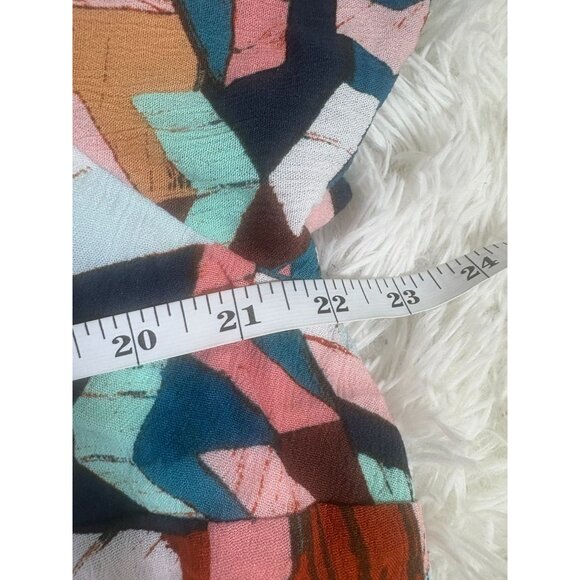 Lane Bryant Womens Geometric Print Romper Size 16 Multicolor Short Sleeve - Picture 4 of 5